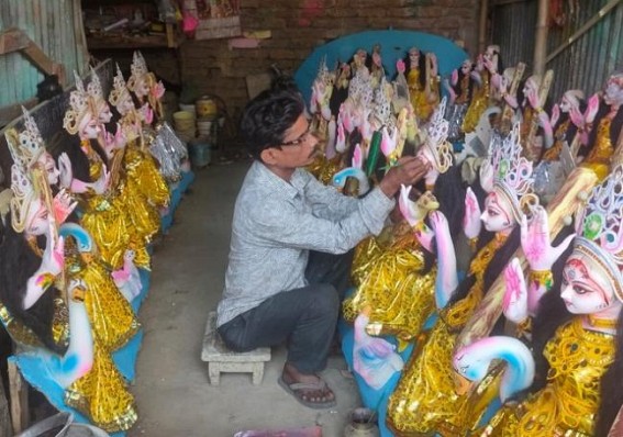 Ahead of Saraswati Puja, Preparations on Peak, Idols Decked Up in Markets for Sales